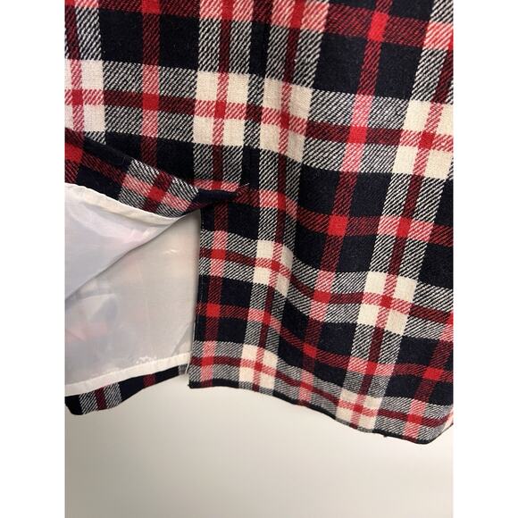 VTG Style Wool Blend Red Tartan Plaid Midi Skirt Sz 22W Preppy Classic Timeless - Picture 6 of 12
